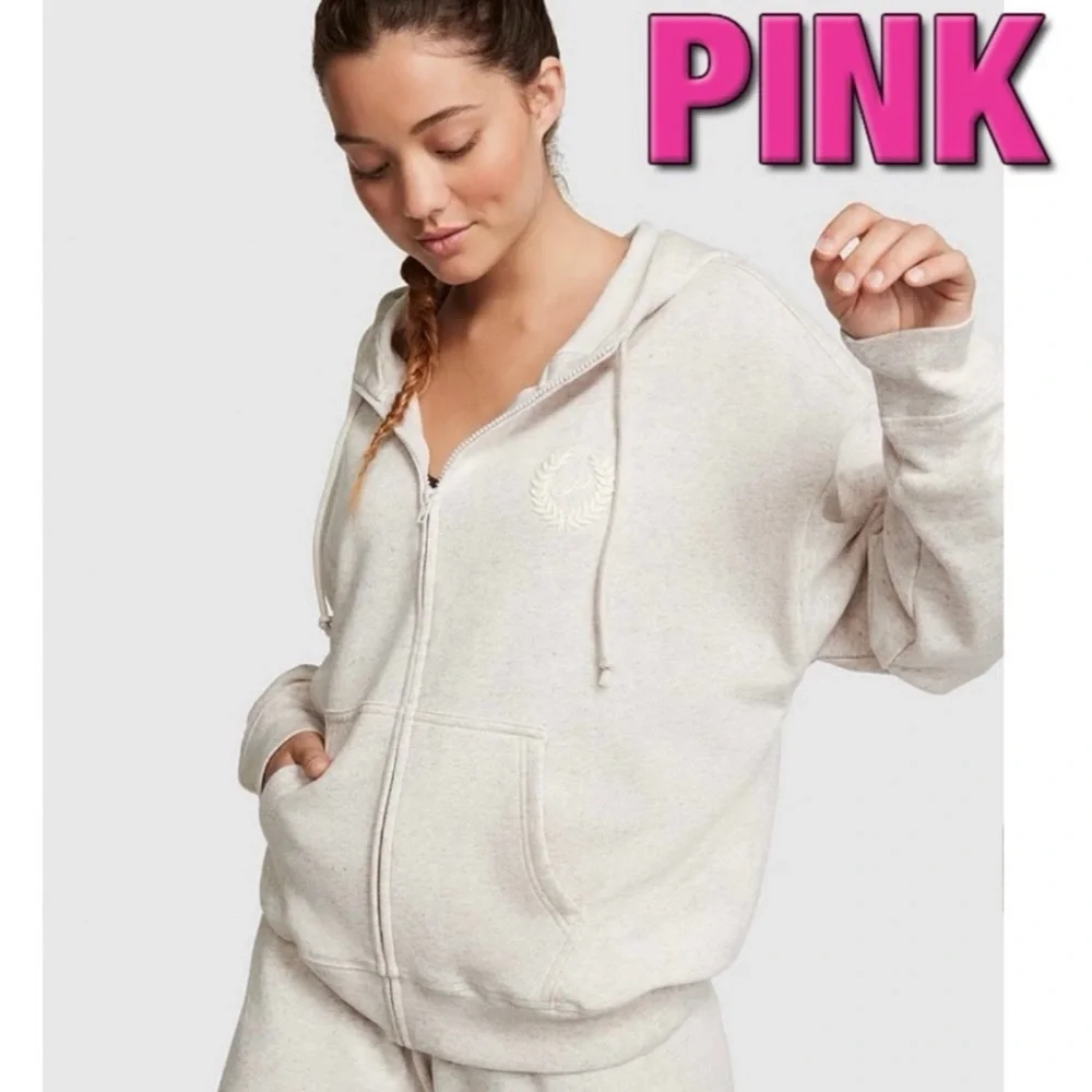 Victoria Secret Everyday Relaxed Fleece Full Zip Hoodie XL